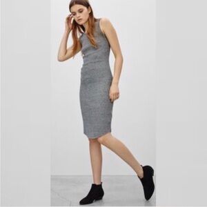 Wilfred Free Bruni Midi Tank Dress Slim Fit Jersey Size Large Light Gray Aritzia